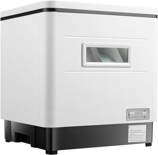 MEELRYD, Store husholdningsapparater, Mini opvaskemaskine til 6 lofter, kompakt opvaskemaskine med vandtilslutning, 360, Hvid, 6 l, 55 dB