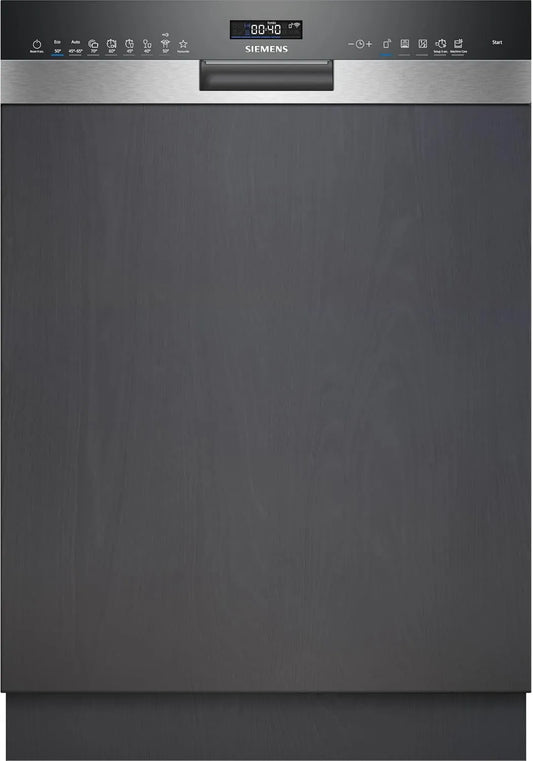 Siemens iQ500 SN55ES12CE, Opvaskemaskiner, 60 cm, Smarter Semi- integreret opvaskemaskine 60 cm, Sølv, 54 kW, 9 l, 42 dB