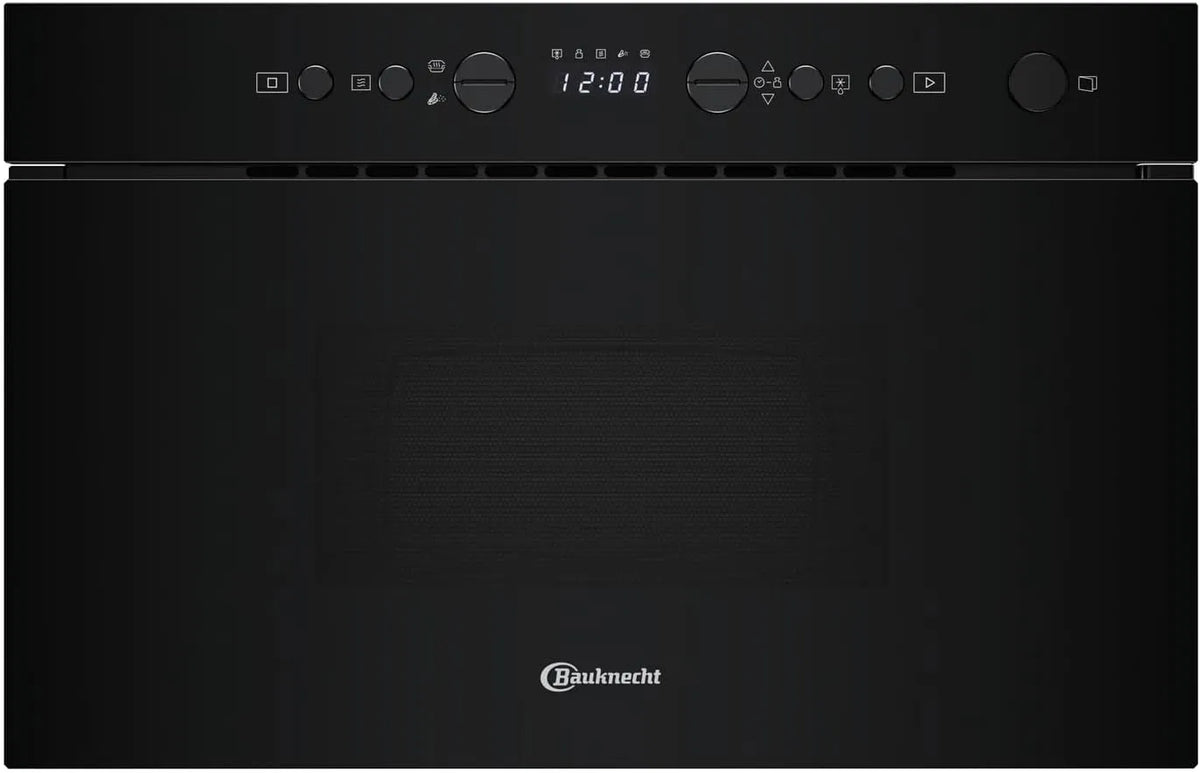 Bauknecht BMN1O2BK, Solo-mikrobølgeovne, Bygning i mikroovn Sort glas, Sort / sølv, 750 w, 22 l, 135 cm, 210x450x420 mm