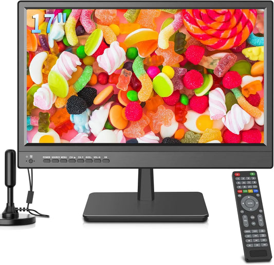 ZOSHING AC/12, TV og hjemmebiograf, TV 17 tommer, Lille TV-Bygget Digital Tuner Modtager-HDMI- USB Input, til, Sort, 12 V, 17 ', 1920 x 1080