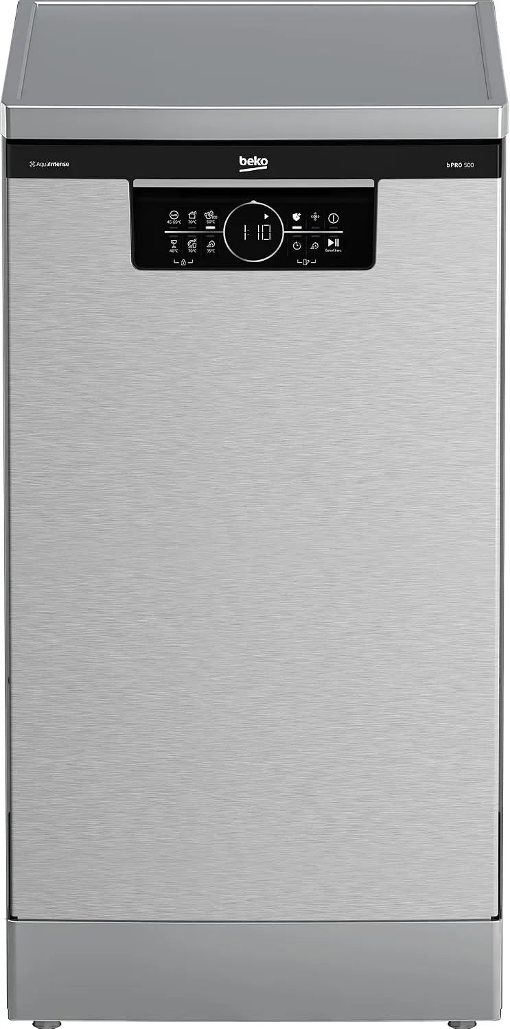 Beko BDFS26040XQ, Opvaskemaskiner, 45 cm, bPRO 500 opvaskemaskine 45 cm, fritstående, underkrop, for 10 skræddersyede, Hvid, 3 v, 5 g