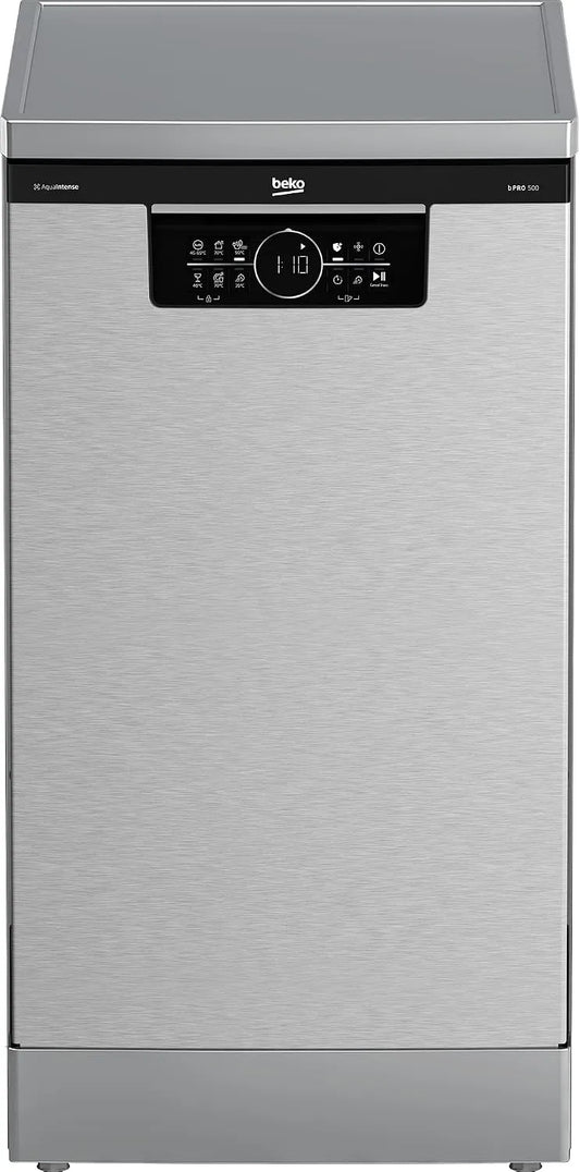 Beko BDFS26040XQ, Opvaskemaskiner, 45 cm, bPRO 500 opvaskemaskine 45 cm, fritstående, underkrop, for 10 skræddersyede, Hvid, 3 v, 5 g