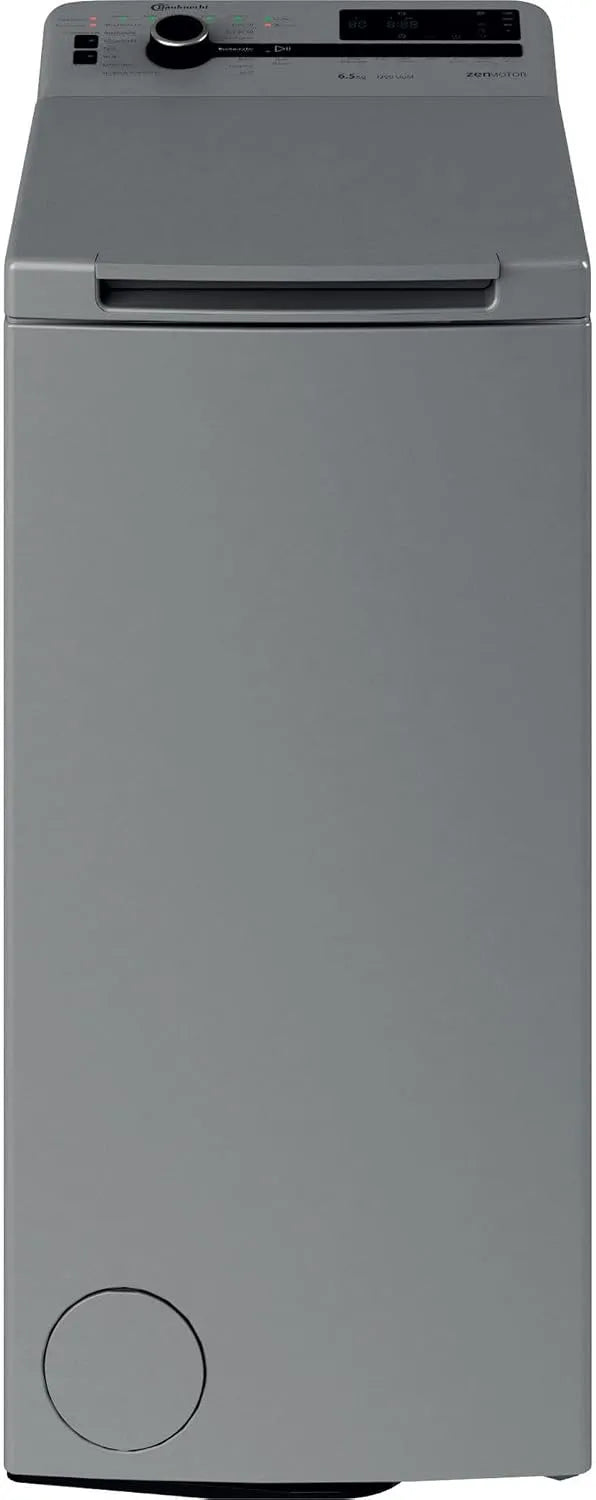 Bauknecht, Vaskemaskiner, WMT Sølv 6513 D4 Toploader vaskemaskine / 6, 5 kg / 1300 rpm / Fuld, Sølv / grøn, 6, 5 kg, 1300 rpm, 72 dB, 58 kW
