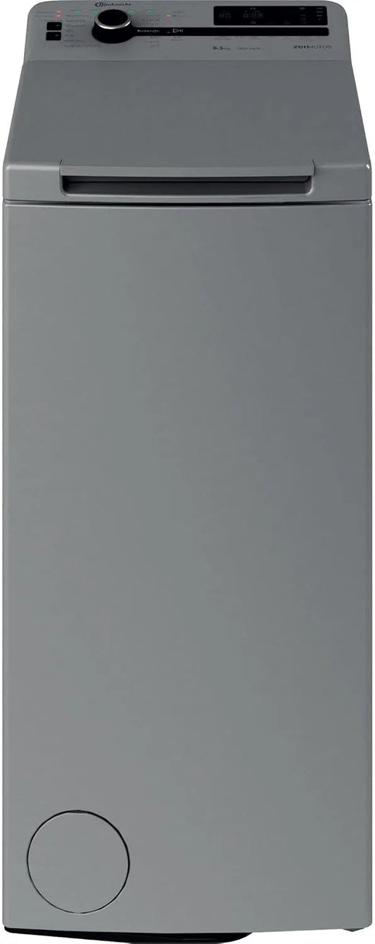 Bauknecht, Vaskemaskiner, WMT Sølv 6513 D4 Toploader vaskemaskine / 6, 5 kg / 1300 rpm / Fuld, Sølv / grøn, 6, 5 kg, 1300 rpm, 72 dB, 58 kW