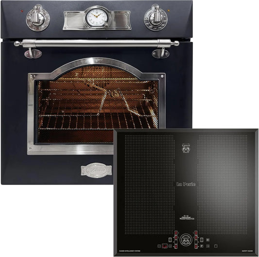 Kaiser, Komfursæt, 6355+KCT Empire Herdset EH 6355 + KCT 61 F Bagageovn Sæt Retro Electric Bagageovn, Sort, 60 cm, 67 L, 8 v, 2 × 4