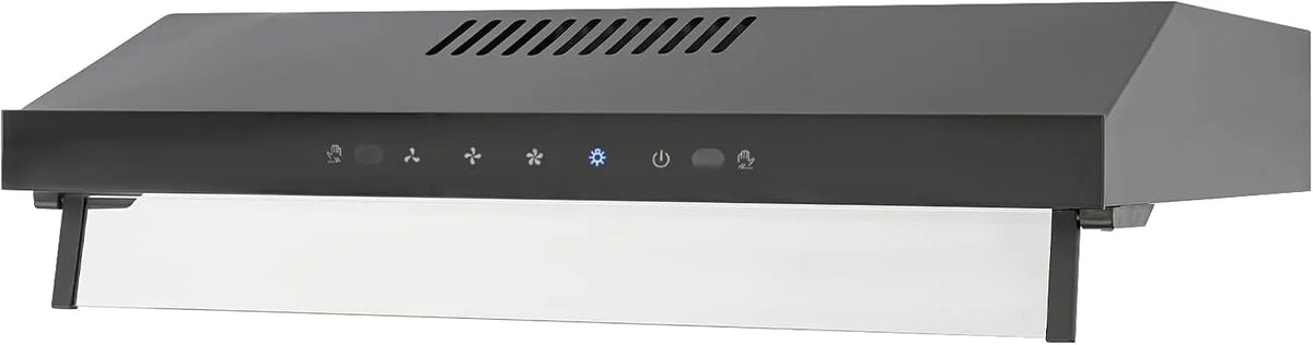 Cutycaty, Underbyggede emhætter, Understrukturområde hætte 60cm lavere kabinet område hætte, cirkulerende hætte, Sort / sølv, 60cm, 100W, 3 v