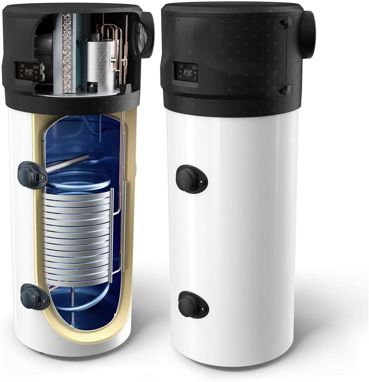 G2 Energy Systems, Opbevaringstank til varmt vand, AquaThermica Pro 200 liter service vand varmepumpe luft-vand varmepumpe til, Sort, 200 l, 1 v