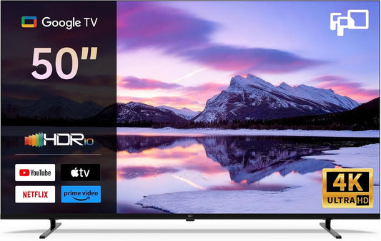 FPD CG50, Bærbare TV'er, 50 tommer TV, 4K Google TV med Dolby Atmos & Vision ( ), Sort, 4K