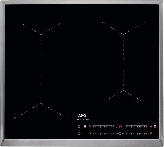 AEG IKB64431XB hob2Hood, Kogeplader, Selvtilstrækkelig kogetop / induktion / / skyderen operation / 60 cm / rustfrit, Sort, 60 cm, 12 mm