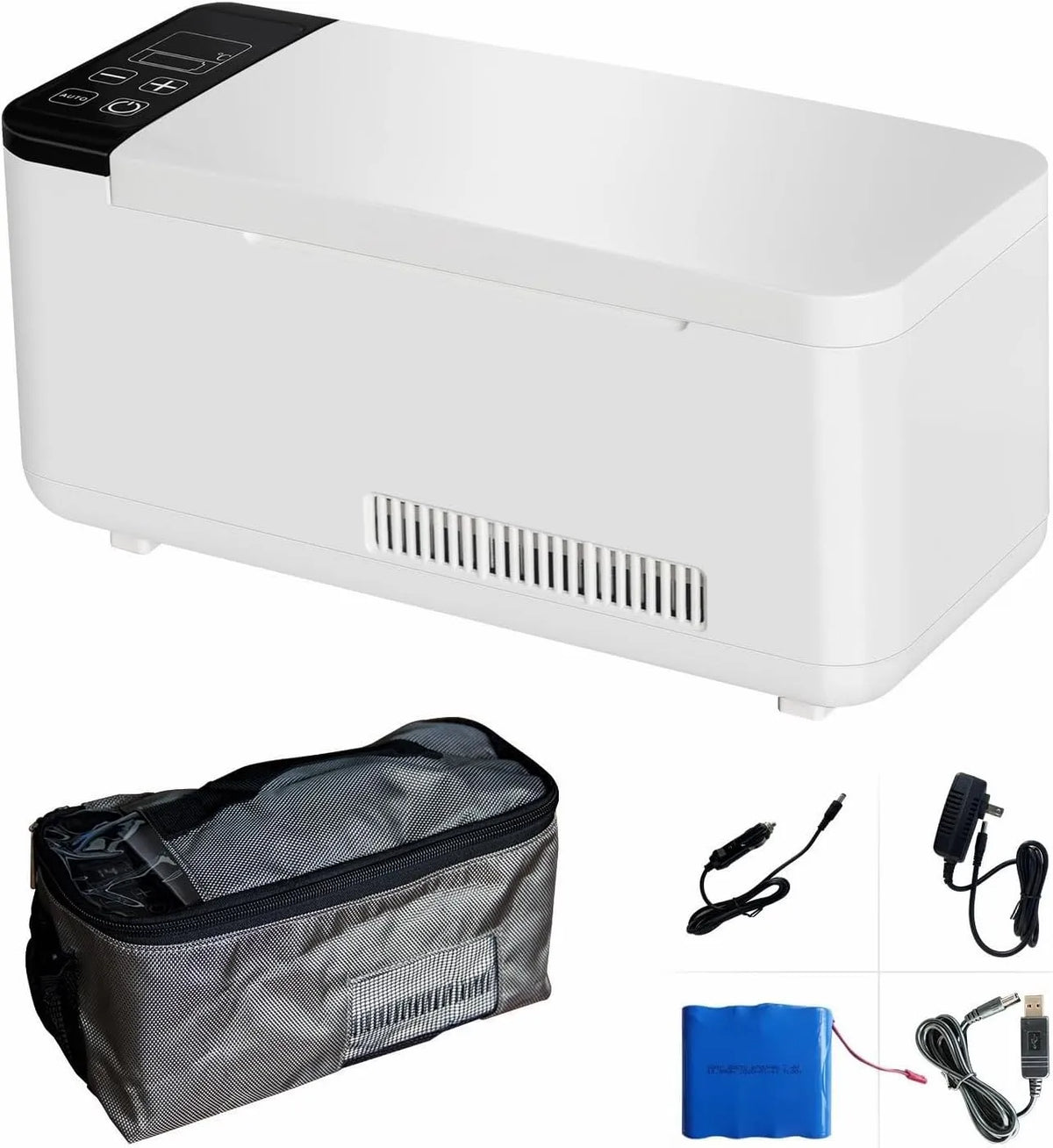 TORRONBE, Lager- og rejsemapper, Insulinkøler afkølet boks, 2- 8 ° C Minimedicinsk køleskab, lang arbejdstid i 8, Hvid, 0.6L, 180 x 73 x 46 mm