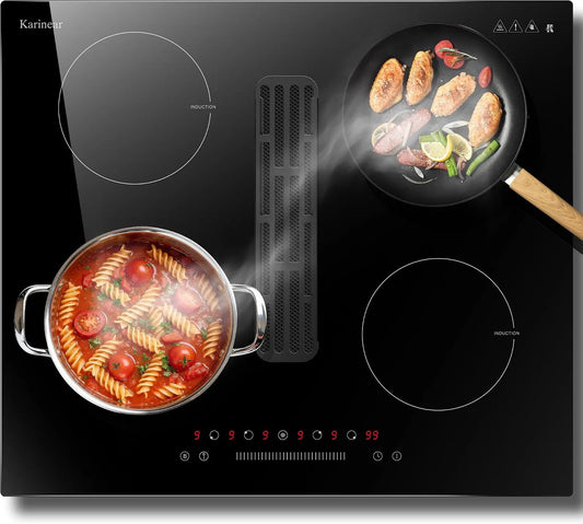 Karinear, Kogeplader, induktionspust med kanal 60 cm, Sort, 60 cm, 12 cm, 575 x 490 mm, 6400 W