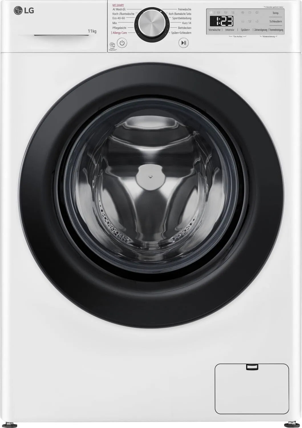 LG F4WR4911P, Vaskemaskiner, vaskemaskine, frontlæsser, 11 kg, 1350 rpm, AI DD, Steam, 6 Motion, Inverter, Hvid, 4W