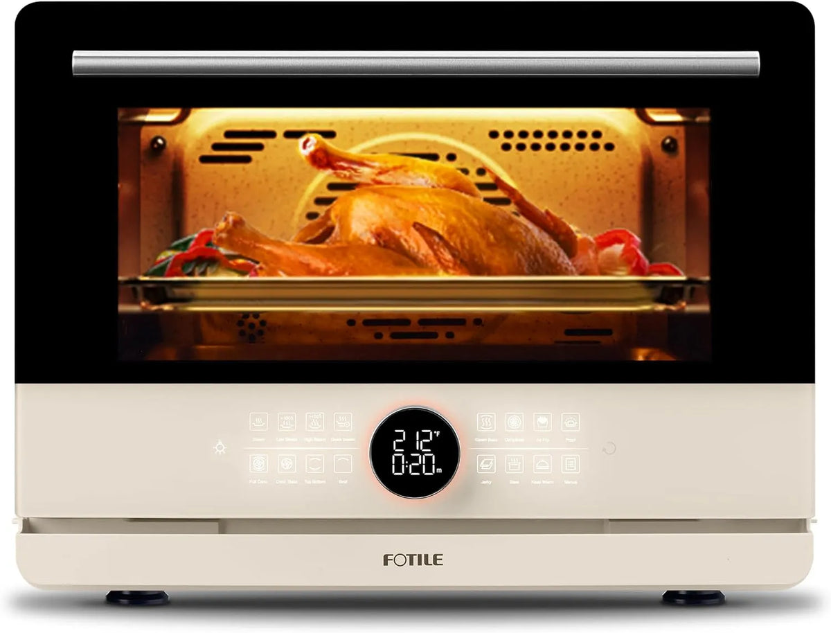 FOTILE 4-in-1-Kombi-Dampfbackofen HYZK32-E3-E, Dampovne, HYZK32- E3- E ChefCubii 4- in-1 kombineret dampovn med dampbagere, luft stegning, Beige