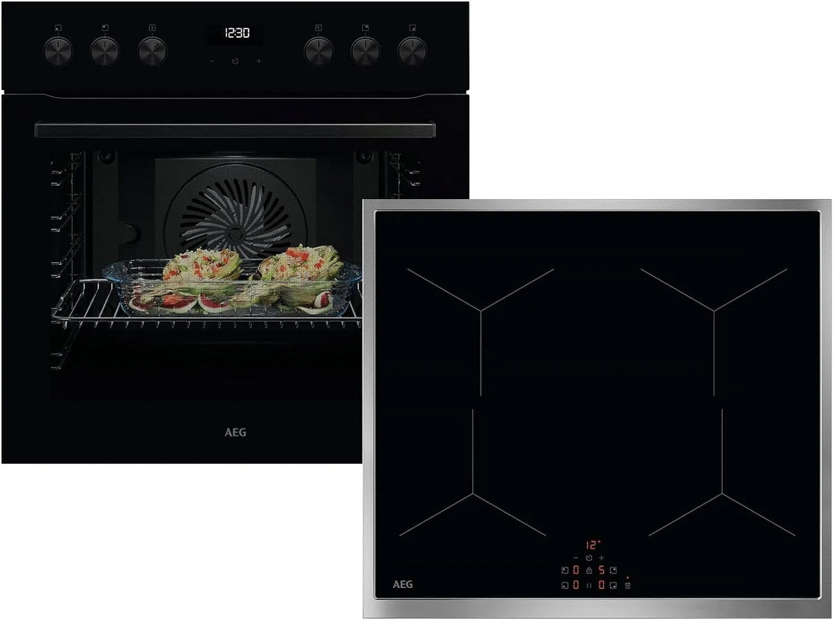 AEG AH43B OU5AE20AK, Komfursæt, Sæt af + OIX64A00XB induktionsbeholder, Sort, 60 cm, 71 l, 40 W, 3200W