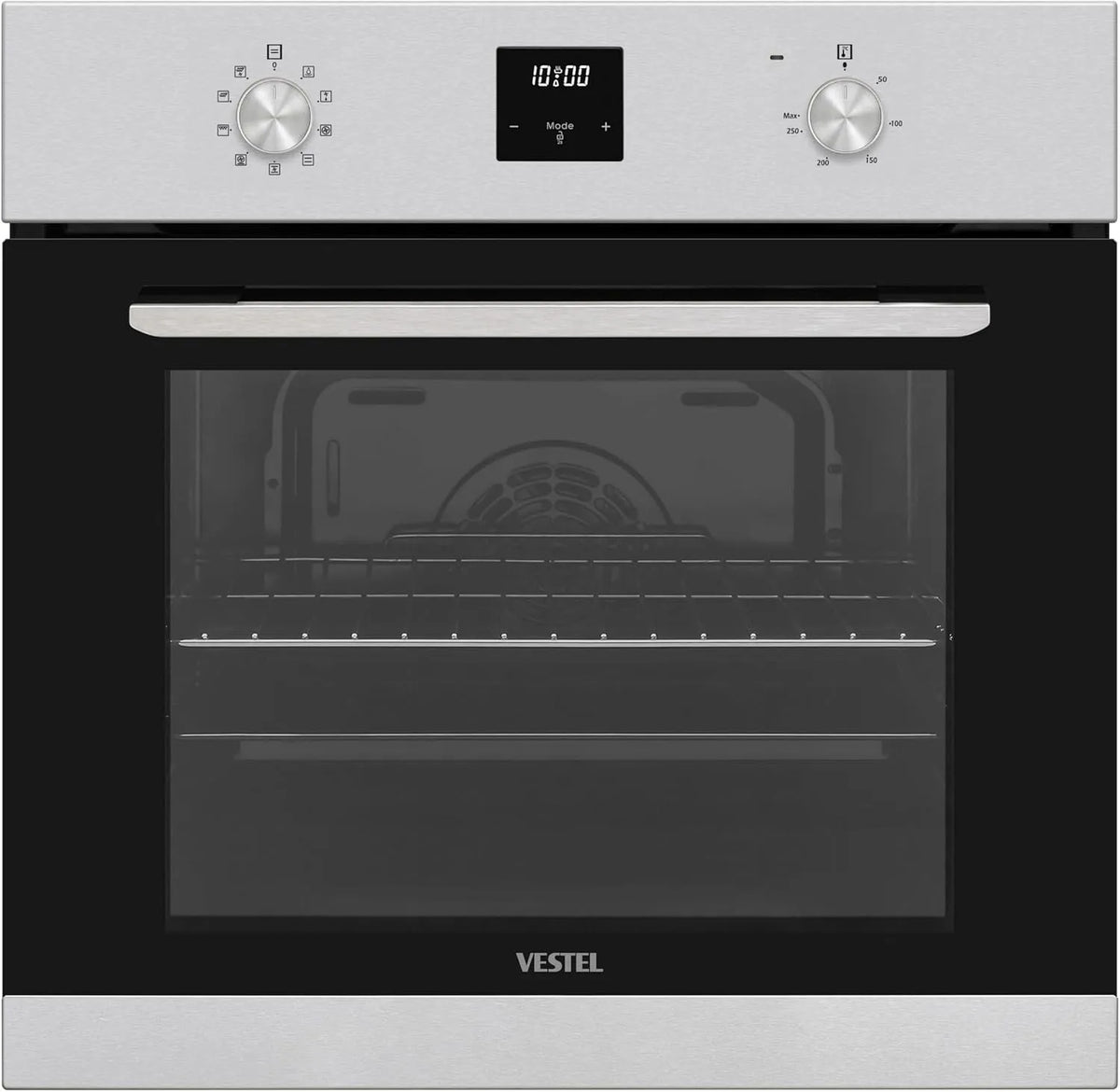 Vestel 2-fach VEB9, Ovne, Byg-i ovn - med timer - selv- tilstrækkelig - 9 funktioner - 69 liter - 2-foldet, Sort / sølv, 69 l