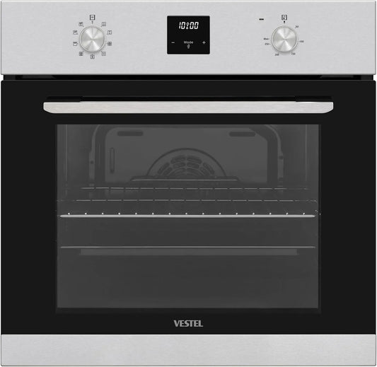 Vestel 2-fach VEB9, Ovne, Byg-i ovn - med timer - selv- tilstrækkelig - 9 funktioner - 69 liter - 2-foldet, Sort / sølv, 69 l