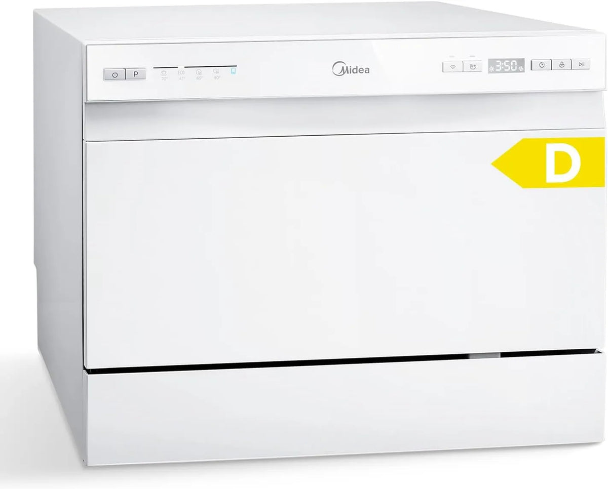 Midea, Bordopvaskemaskiner, Mini Opvaskemaskine 6 Bespoke Bordopvaskemaskiner EEK D 47 dB, Hvid, 47 dB, 55 x 50 x 44 cm, 25 cm