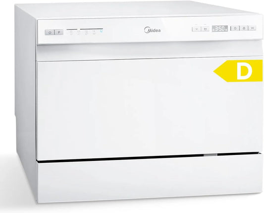 Midea, Bordopvaskemaskiner, Mini Opvaskemaskine 6 Bespoke Bordopvaskemaskiner EEK D 47 dB, Hvid, 47 dB, 55 x 50 x 44 cm, 25 cm