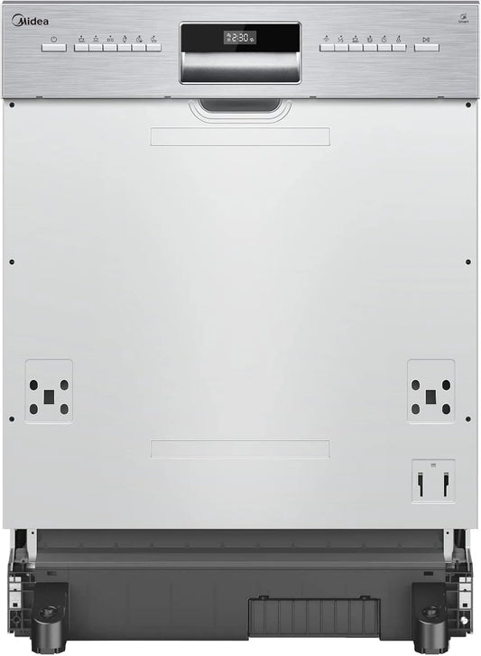 Midea, Opvaskemaskiner, 45 cm, opvaskemaskine Delvis integreret 60 cm build- i opvaskemaskine 13 sted, Sølv, 60 cm