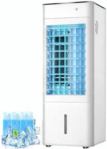 Generic 4-in-1, Mobile klimaanlæg, Bærbar fordampningskøler opvarmning, 7000 BTU klimaanlæg med fugter, Hvid, 7000 BTU, 6.300 BTU, 90 g