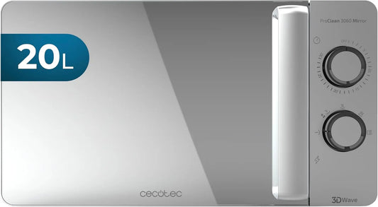 Cecotec 30-Min 30-minutters, Solo-mikrobølgeovne –.-Timer mikroovn ProClean 3060 Mirror, 20 L, 700 W, utters timer, sølv