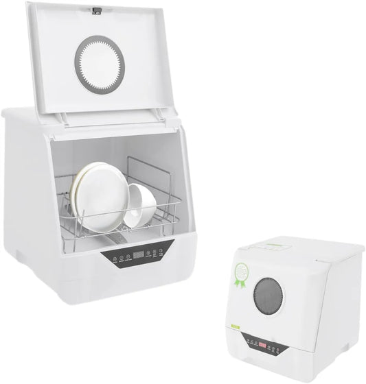 EUAIIPull IPX1, Bordopvaskemaskiner, Mini opvaskemaskine med 4 vaskemåder 800W LED bordopvaskemaskine vandtæt, Hvid, 4 v, 800W, 1 v, 7 x 37