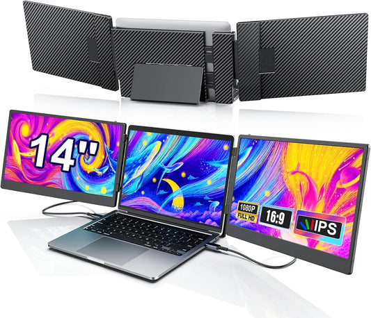 Livelect-m 14-Zoll 14-tommer, Skærme, laptop skærm udvidelse, 1080P FHD Portable Monitor laptop, Sort, 1920 × 1080