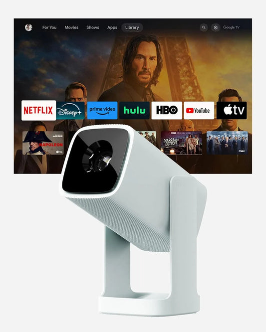 WANBO, Projektorer, Cube 1 Pro Smart Projector med Android TV & Google Play - Kompakt bærbar mini, Sort, 8W