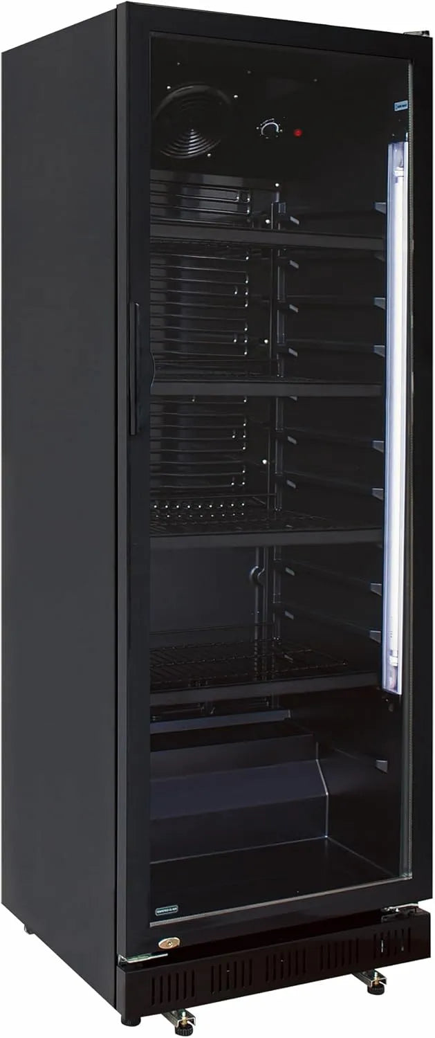 Generisch, Drikkevarekøleskabe, Generiske Drikkevarer Køleskab med glasdør 310 L - Kommerciel Køleskab, Flaske, Sort, 310 L, 620 x 635 x 1562 mm