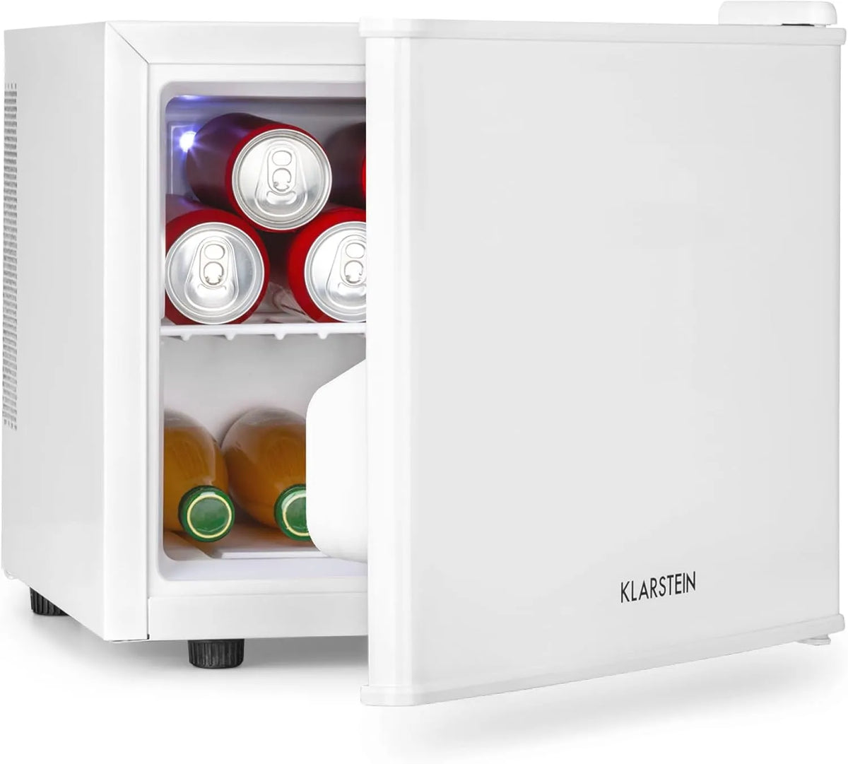 Klarstein, Minikøleskabe, Mini Køleskab Stille for værelser, camping & kosmetik, Køleskab Lille, hemmeligt, Hvid, 17 L, 26 dB, 50W, 5 x 33
