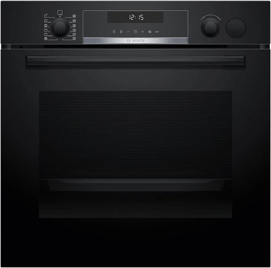 Bosch 3D-Hei HRG578CB7, Ovne, Serie 6, Smarter Build- in Bagning Oven med Steam Assistance 60 x 60 cm, Lavet i, Sort / sølv, 60 x 60 cm