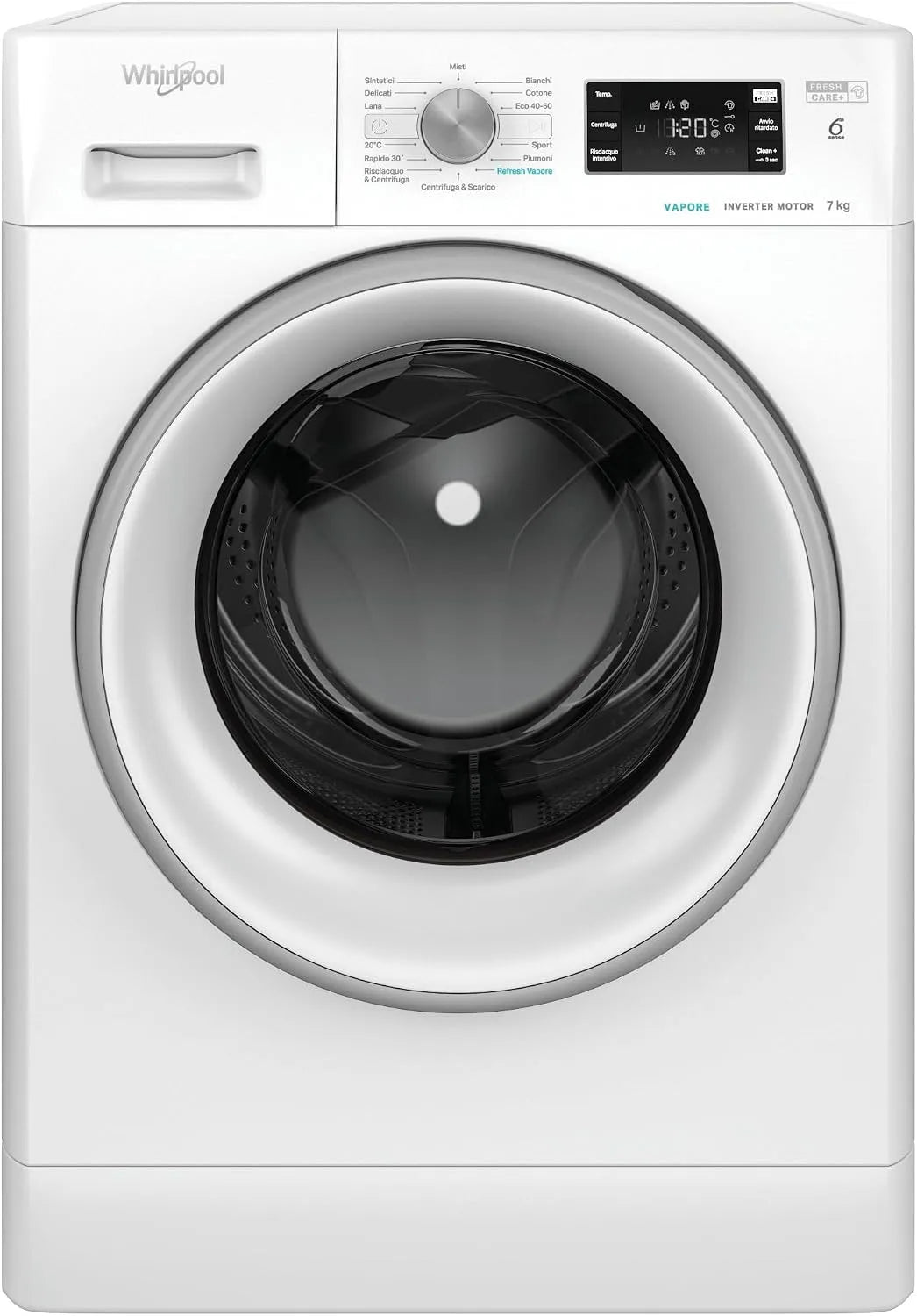 Whirlpool, Vaskemaskiner, Varmebad vaskemaskine med frontlæsser, 7, 0 kg - FFB 7469 SV IT, Hvid, 0 kg