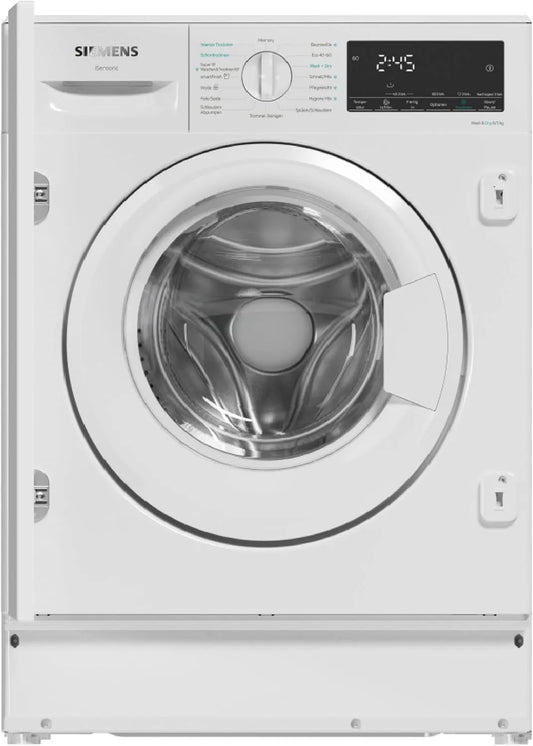 Siemens iQ500 WK14D490, Vaske-tørremaskiner, Bygnings- i vaskedræber 8 kg Vask 5 kg Dry, Hvid, 8 kg, 5 kg, 60 cm