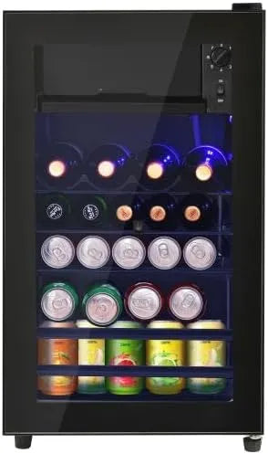Merax, Drikkevarekøleskabe, Drikkevare køleskab 76L, Mini køleskab med fryser, 6L fryser + 70L køleskab, Hvid, 76L, 6L, 70L, 43dB