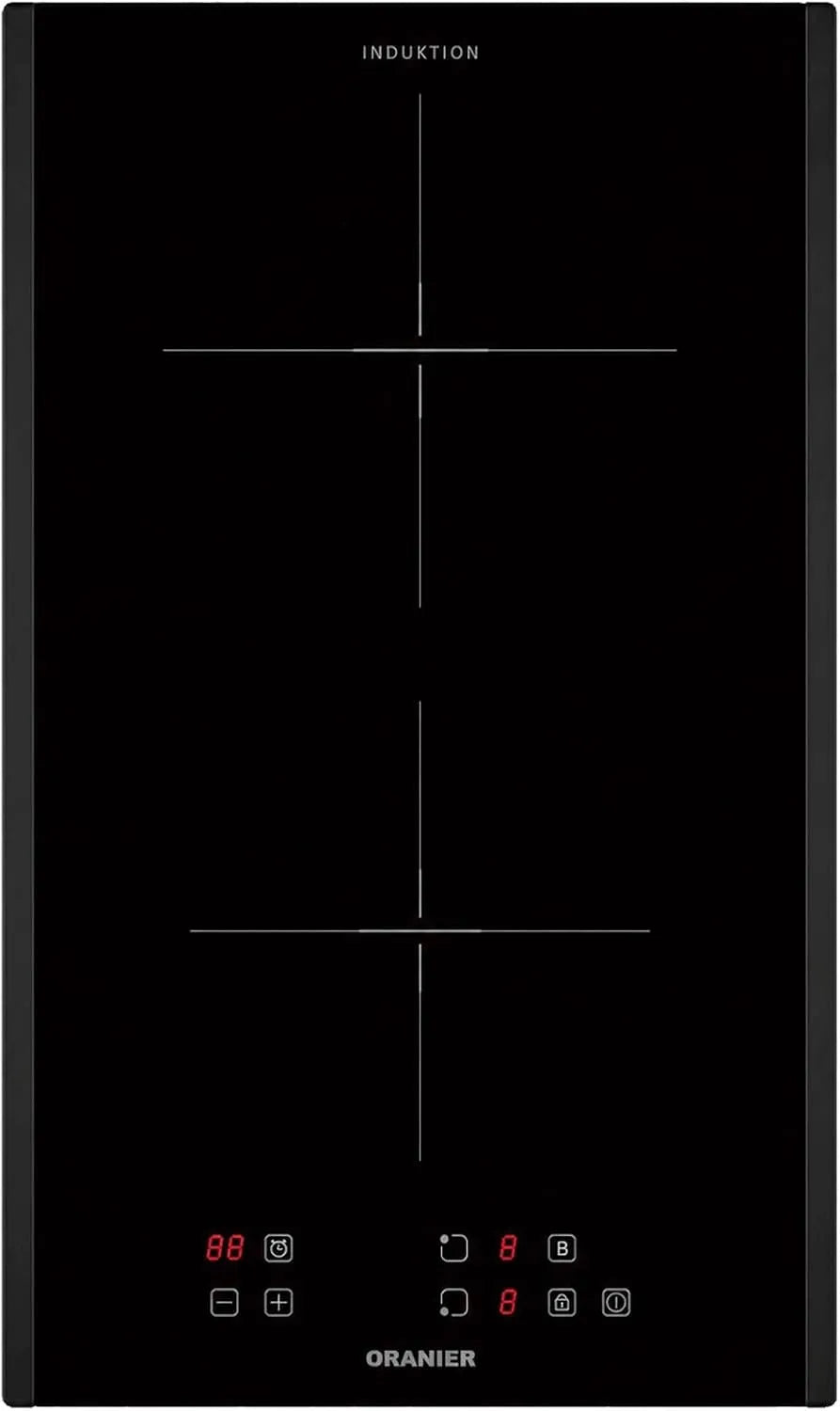 Oranier, Kogeplader, induktionsspole 30 cm med 2 sorte sidestykker - Domino building- i glas keramisk, Sort, 30 cm, 290 mm, 50 mm, 520 mm