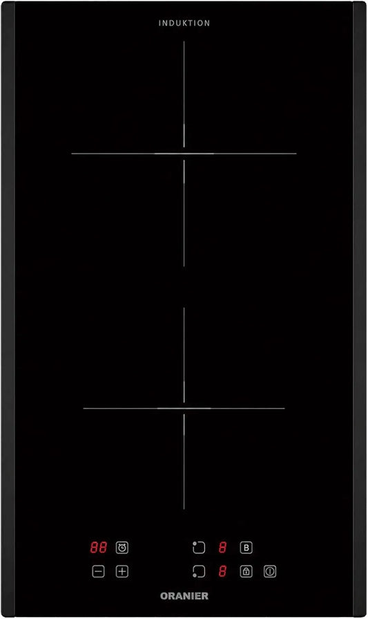 Oranier, Kogeplader, induktionsspole 30 cm med 2 sorte sidestykker - Domino building- i glas keramisk, Sort, 30 cm, 290 mm, 50 mm, 520 mm
